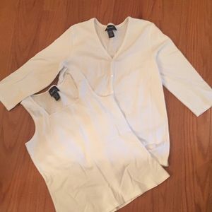 Set - white tank and cardigan